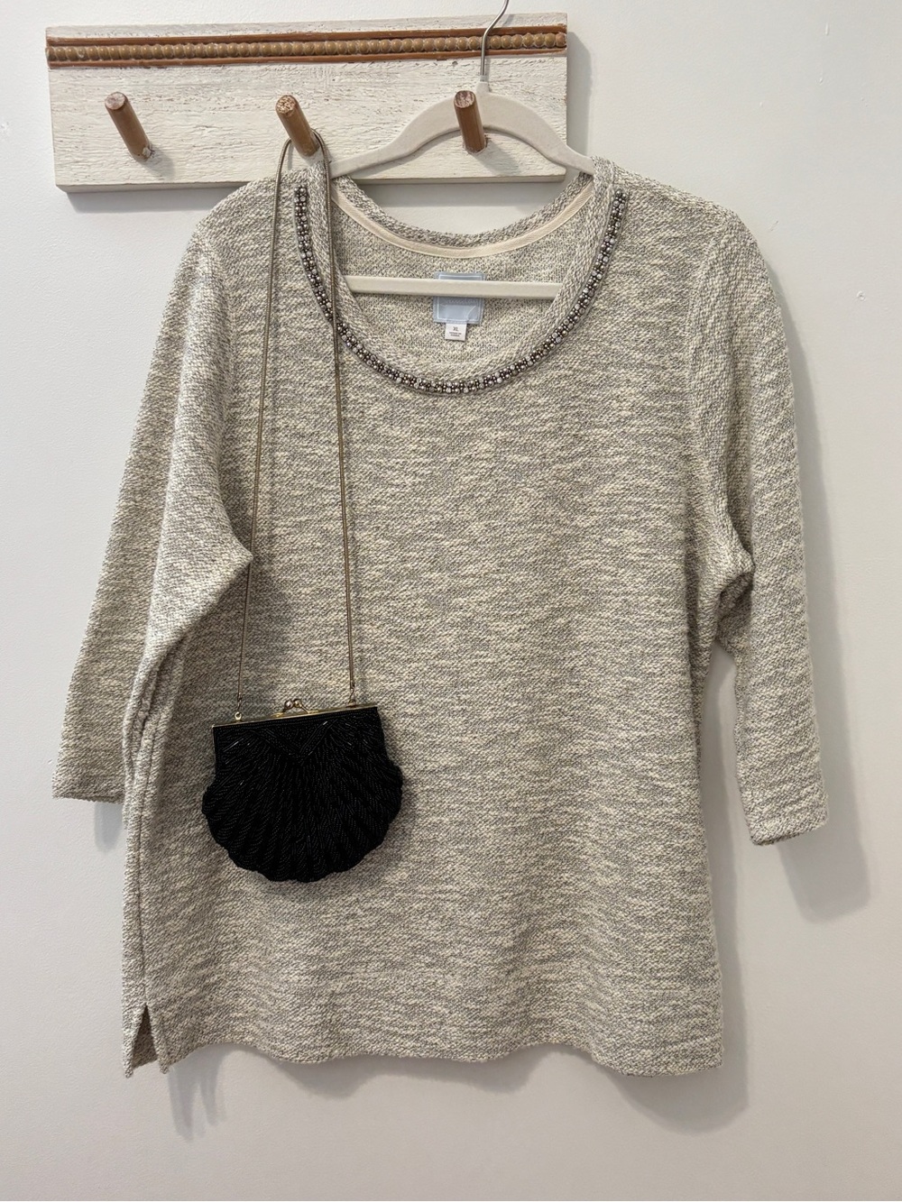 Sunday Beaded Scoop Neck Sweater